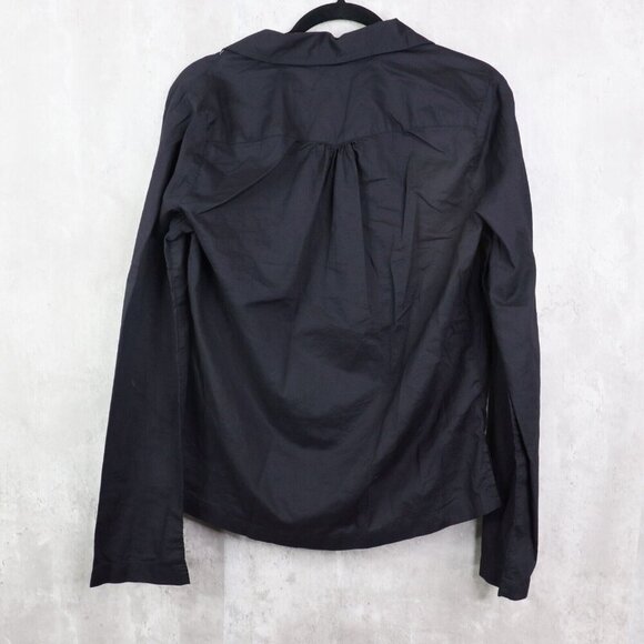 Levi's Collared Shirt Womens Size Large‎ Black Pullover Embroidered Long Sleeve - Picture 5 of 7